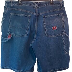 Vintage Y2K Tommy Hilfiger Carpenter Shorts Mens 40 Blue Denim Hammer Loop Logo